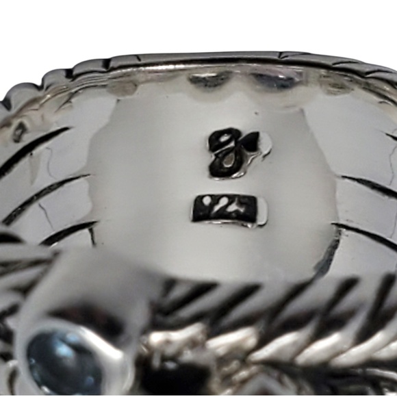 Samuel B Sterling Silver Multi-Stone Ring Wide Band Size 6 # 20232 - Picture 5 of 8